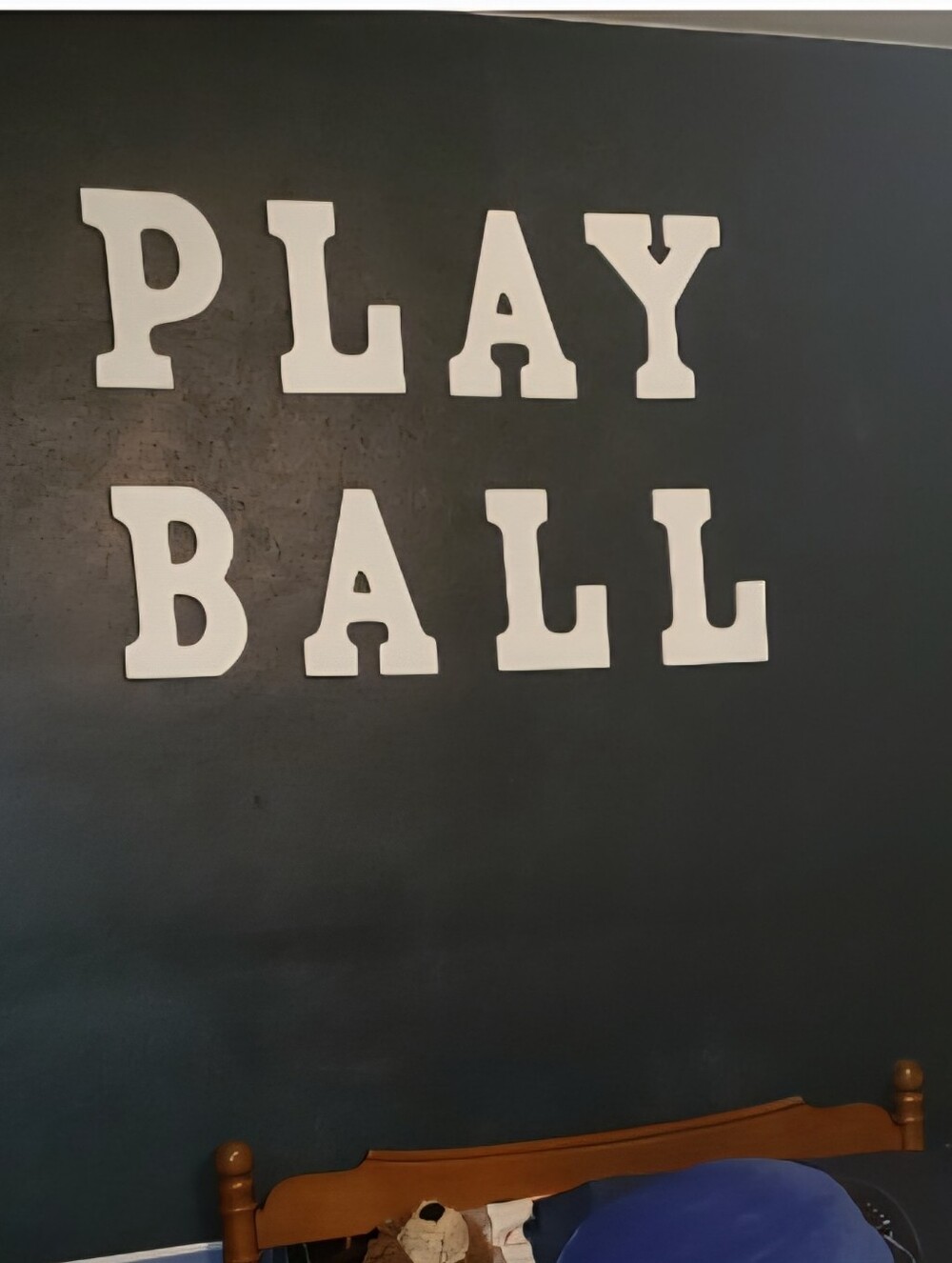 Hobby Lobby White Wooden Wall Letters - PLAY BALL